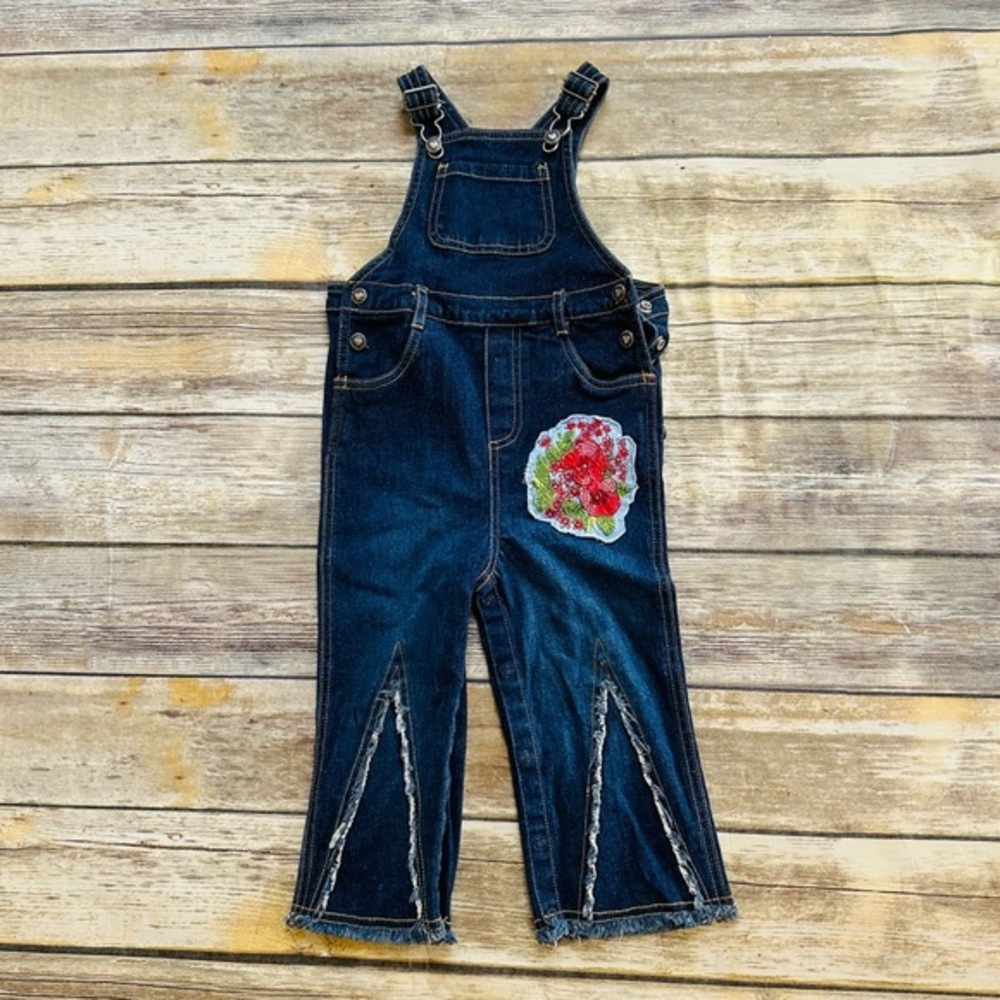 Little girls adorable denim overalls! Size 24MO